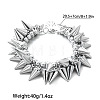 Hip-Hop Punk Goth CCB Plastic Spike Cone Charm Bracelets for Men WG608C0-01-4