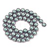 Frosted Glass Pearl Beads Strands GLAA-A044-08A-15-2