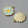 Light Gold Plated Alloy Enamel Pendants ENAM-WH0001-36LG-03-2