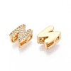 Brass Micro Pave Clear Cubic Zirconia Beads KK-T071-17G-N-2