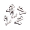 Platinum Plated Alloy Letter Pendants PALLOY-J718-01P-Z-2
