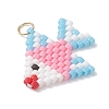 Glass Seed Beaded Fish Pendants PALLOY-MZ01219-4