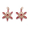 Brass Cubic Zirconia Pendants X-ZIRC-O044-02E-RG-1