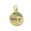 Brass Micro Pave Colorful Cubic Zirconia Pendants KK-H475-18G-04-1