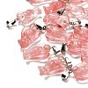 Cherry Quartz Glass Pendants G-B127-10P-15-1