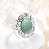Oval Natural & Synthetic Gemstone Finger Rings RJEW-M063-01P-6