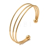 Ion Plating(IP) 304 Stainless Steel Open Cuff Bangles BJEW-Z071-04G-1