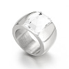 304 Stainless Steel & Glass Finger Rings FS-WGBA2F3-65-1