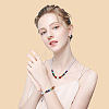 Natural & Synthetic Mixed Gemstone Round Beaded Necklace & Braided Bead Bracelet SJEW-AR0001-01-6