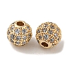 Brass Micro Pave Clear Cubic Zirconia Beads ZIRC-R113-01A-G-2