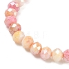 AB Color Faceted Rondelle Glass Beaded Stretch Bracelets for Women BJEW-PH01820-04-3