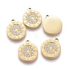 316 Surgical Stainless Steel Micro Pave Clear Cubic Zirconia Charms STAS-H100-54G-2