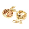 Brass Micro Pave Cubic Zirconia Charms KK-C250-03A-2