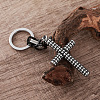 304 Stainless Steel Tartan Cross Keychains SL6248-5