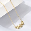 Brass Glass Triple Star Pendant Necklaces KK-CBAB173-03G-09-2