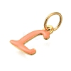 Ion Plating(IP) 304 Stainless Steel Enamel Alphabet Charms STAS-F308-02G-L-2