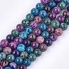 Natural Fire Crackle Agate Beads Strands G-T125-22F-1