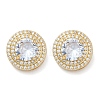 Brass Micro Pave Clear Cubic Zirconia Clip-on Earrings EJEW-H154-11B-G-4