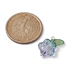 Transparent Glass Flower & Acrylic Leaf Pendants PALLOY-JF02287-01-4