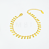 Adjustable Brass Teardrop Tassel Pendant Anklets for Beach MT3277-2