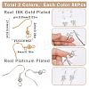 100Pcs 2 Colors Brass French Hooks with Coil and Ball KK-SC0003-62-2