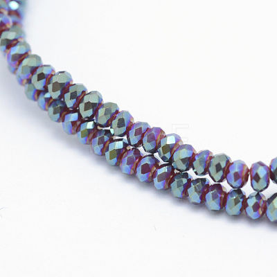 Electroplate Opaque Glass Beads Strands X-EGLA-J144-FP-B01-1