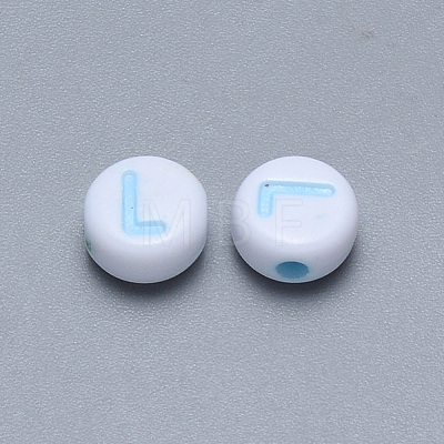 Craft Acrylic Horizontal Hole Letter Beads SACR-S201-11L-1
