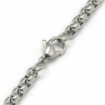 Trendy Men's 201 Stainless Steel Box Chain Necklaces NJEW-L043B-46P-1