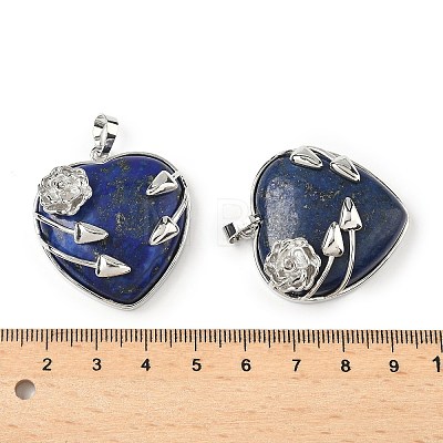 Dyed Natural Lapis Lazuli Heart Pendants G-S391-01P-N-1