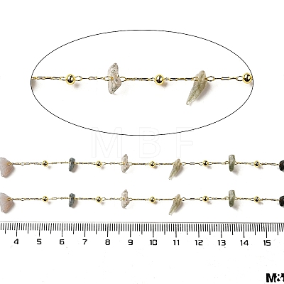 Handmade Natural Indian Agate Chip Beaded Chains CHC-F020-09G-15-1