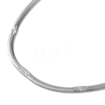 304 Stainless Steel Flat Snake Chain Necklaces for Women NJEW-D058-04P-1