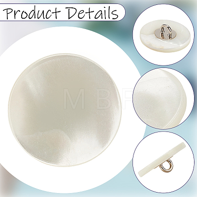 30Pcs 5 Styles 1-Hole Natural Shell Shank Buttons BUTT-CY0001-37-1