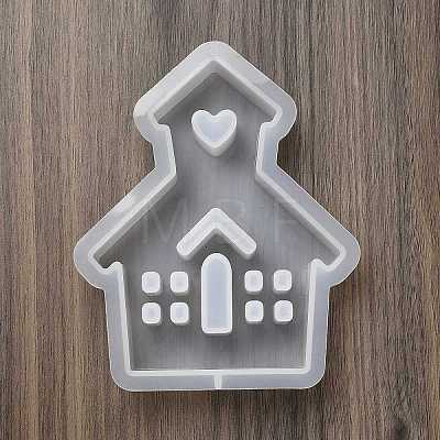 DIY House with Heart Pattern Candle Silicone Molds DIY-G113-05B-1