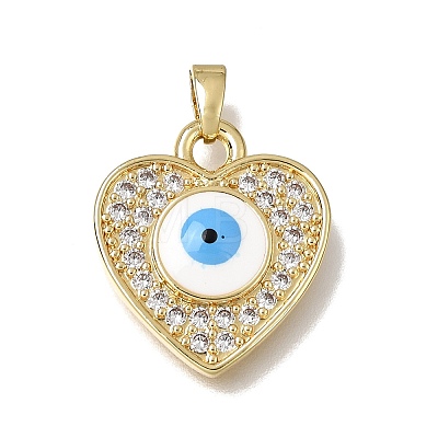 Brass Micro Pave Clear Cubic Zirconia with Enamel Pendants CU-CBAA556-10B-1