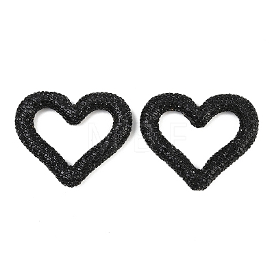 Handmade Polymer Clay Rhinestone Linking Rings CLAY-H009-04C-1