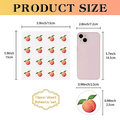 8Pcs Plastic Waterproof Self-Adhesive Picture Stickers DIY-WH0428-122-1