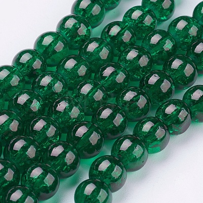 Spray Painted Crackle Glass Beads Strands CCG-Q001-6mm-17-1