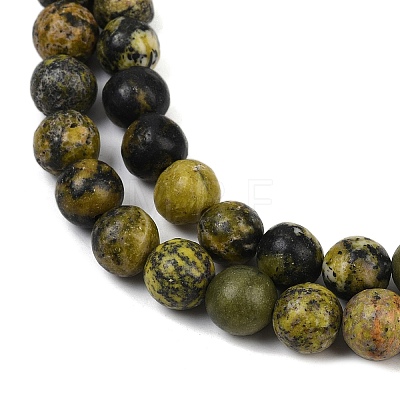 Natural Yellow Turquoise(Jasper) Beads Strands G-F591-25-10mm-1