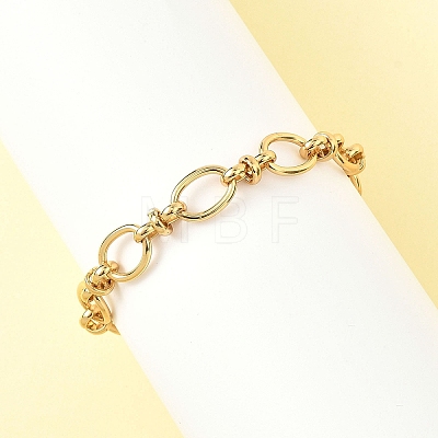 304 Stainless Steel Oval Link Chain Bracelets for Women BJEW-JB12855-01-1