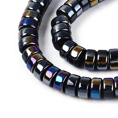 AB Color Plated Opaque Glass Beads Strands GLAA-T026-3x6mm-P01-1