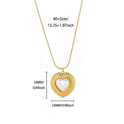 304 Stainless Steel & Imitation Pearl Pendant Necklaces for Women WGC3EE9-04-1