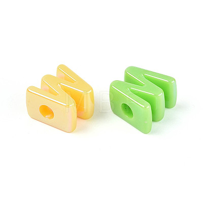 UV Plating Opaque Acrylic European Beads OACR-M027-03W-1