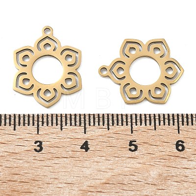 Hollow 201 Stainless Steel Pendants STAS-F337-10B-G-1