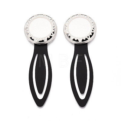 Alloy & Iron Bookmark Cabochon Settings PALLOY-N184-05S-1
