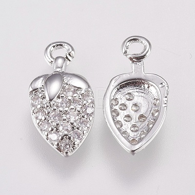 Brass Micro Pave Cubic Zirconia Charms KK-A144-044P-1