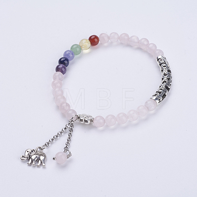 Natural Gemstone Charm Bracelets BJEW-JB03502-1
