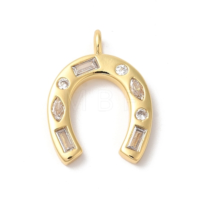 Rack Plating Brass Clear Cubic Zirconia Pendants KK-Z056-19G-1