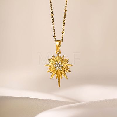 304 Stainless Steel Crystal Rhinestone Pendant Necklaces for Women WGFAA71-04-1