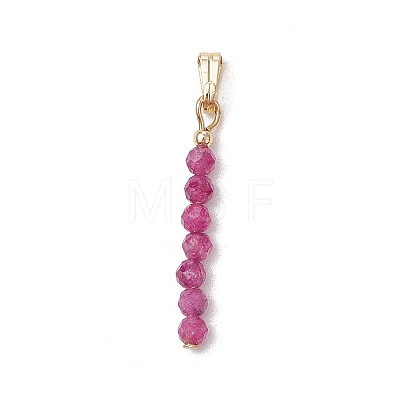 12Pcs 12 Styles Natural Mixed Stone Faceted Round Beaded Pendants PALLOY-JF03556-01-1
