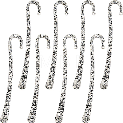 12Pcs Tibetan Style Alloy Bookmark Findings with Hole PALLOY-SC0004-31-1